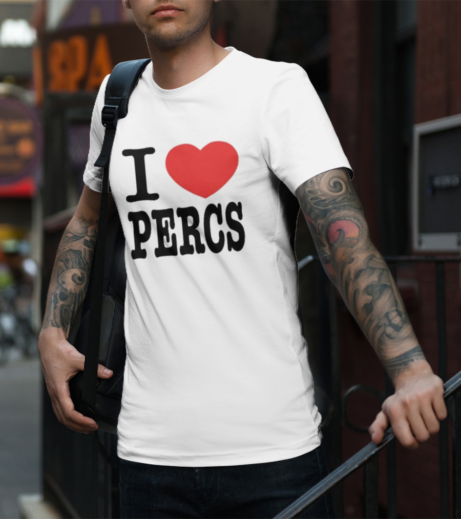I Love Percs Ahh Tees Red Heart T-Shirt