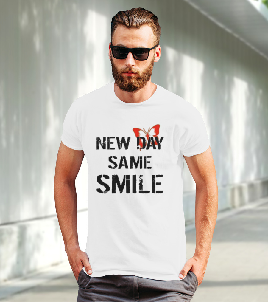 Aja Wilson New Day Same Smile Butterfly Red T-Shirt