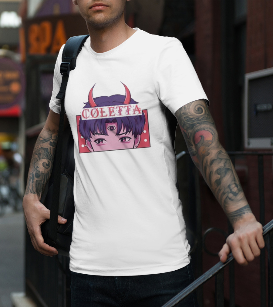 Coletta Manga Anime Third Eye Red Horns T-Shirt