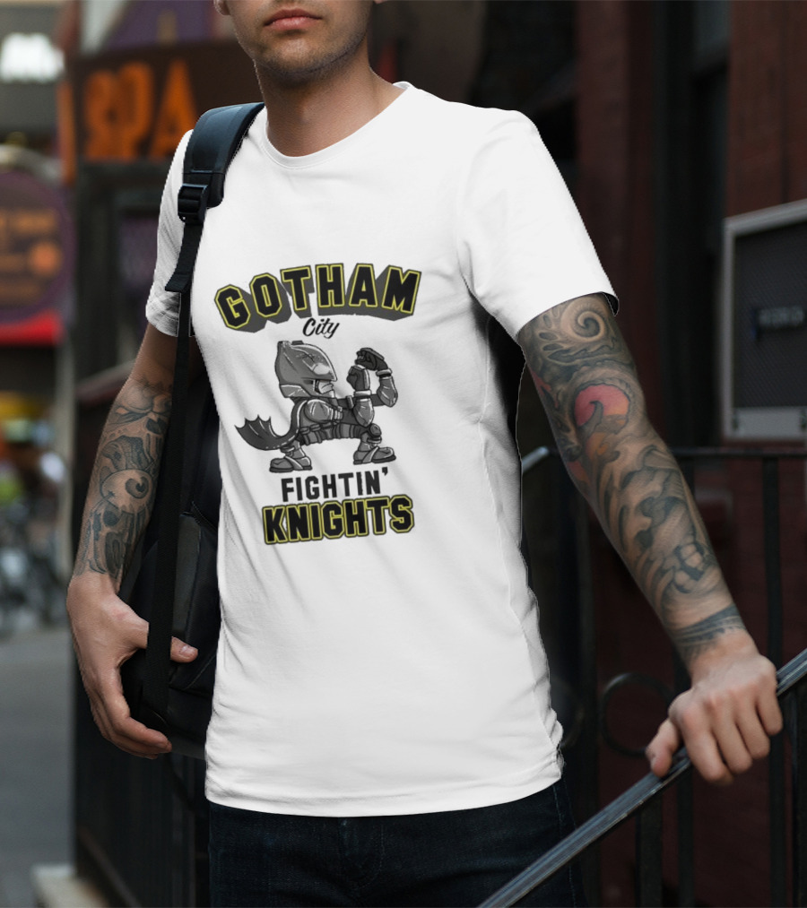 Gotham City Fightin’ Knights Batman Comic Style Armor Pose T-Shirt