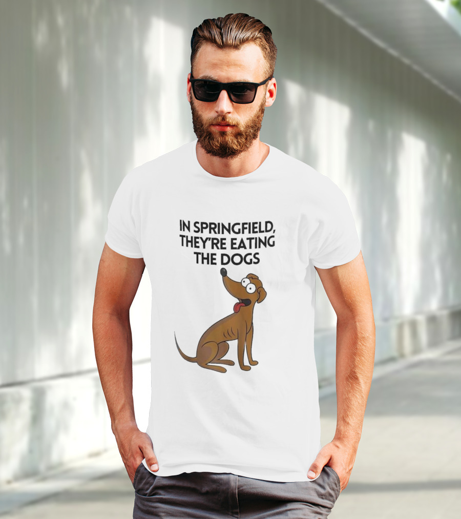 Springfield They're Eating The Dogs Funny Cartoon Dog T-Shirt