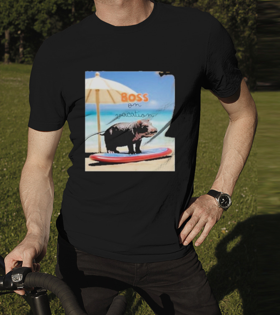 Boss On Vacation Hippo Beach Fun Series Summer T-Shirt
