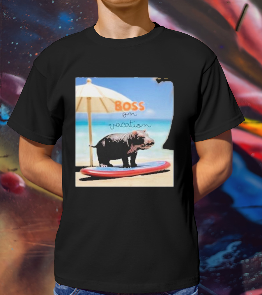 Boss On Vacation Hippo Beach Fun Series Summer T-Shirt