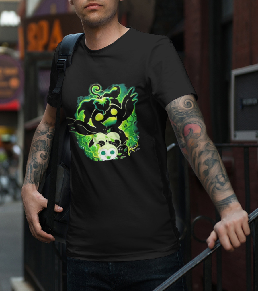 Digi Leaf Vallina Vibrant Green Creature With Gleaming Elements T-Shirt