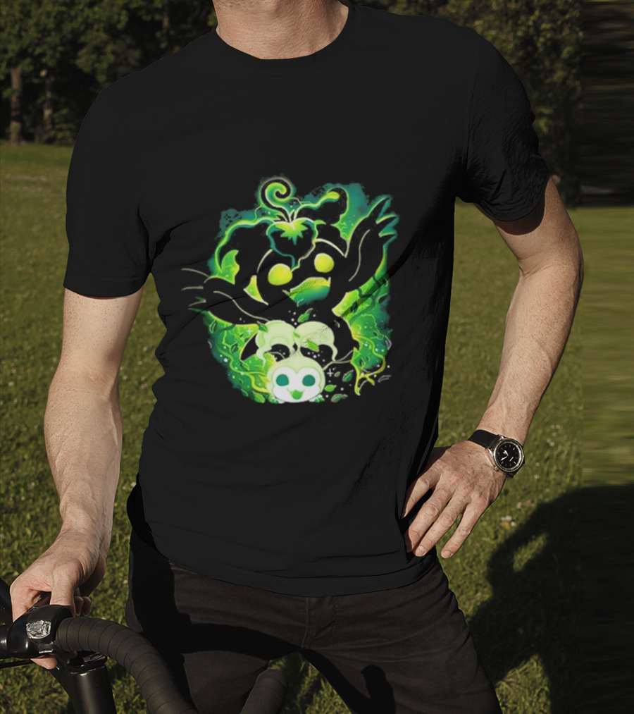 Digi Leaf Vallina Vibrant Green Creature With Gleaming Elements T-Shirt