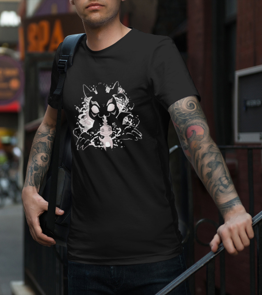 Digi Water Vallina Shadow Creature And Pink Companion T-Shirt