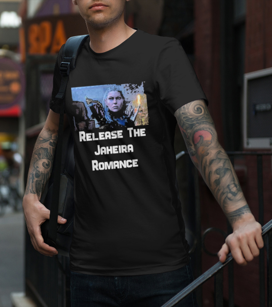 Release The Jaheira Romance Image Featuring Armor-Clad Character T-Shirt