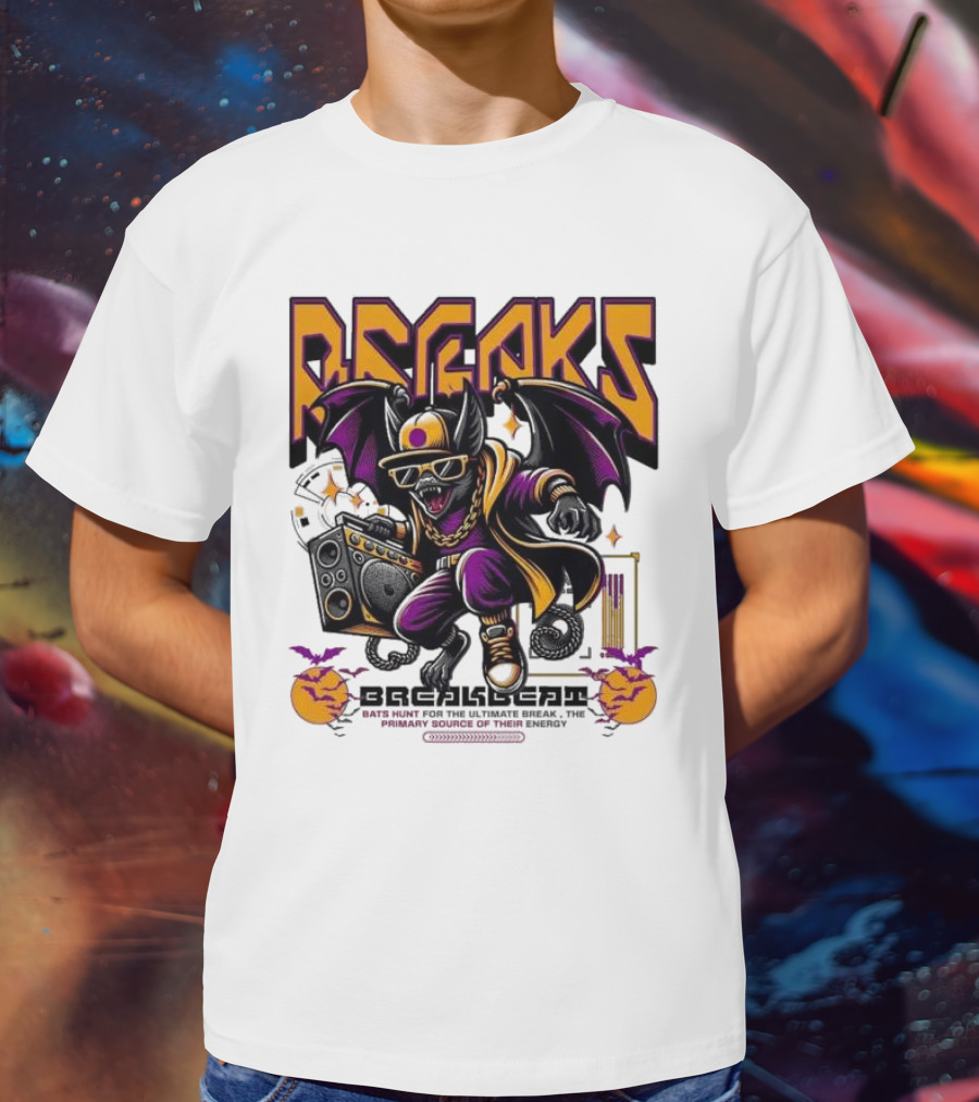 Breakbeat Bat Breaks Bats Hunt For The Ultimate Break Primary Source Of Energy T-Shirt