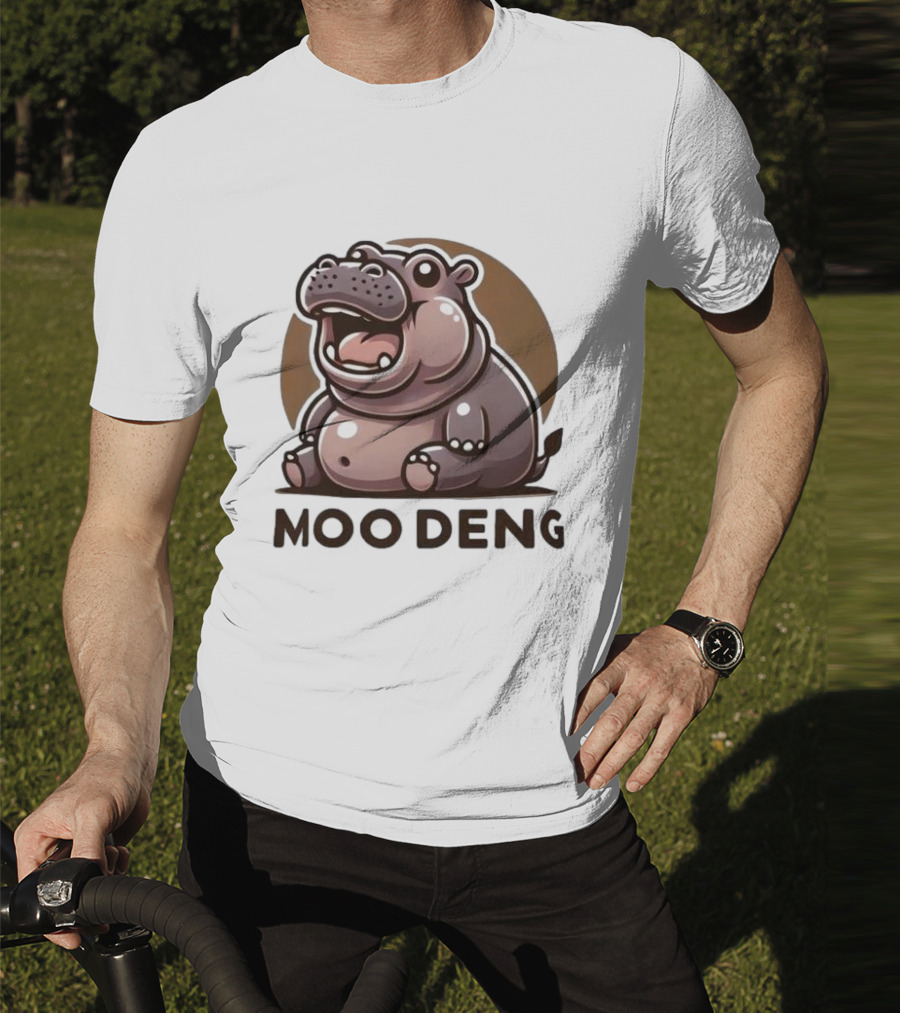 Moo Deng Baby Hippo Fat Cartoon Character T-Shirt