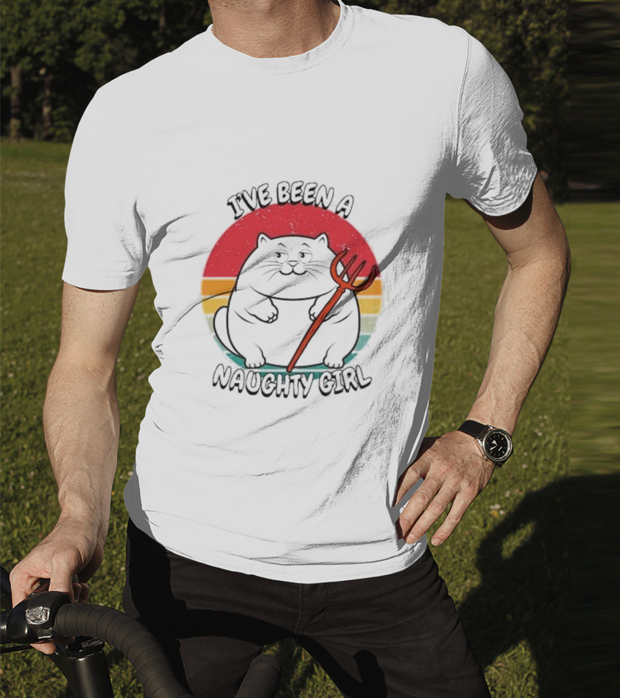 I’ve Been A Naughty Girl Cute Cat With Pitchfork T-Shirt