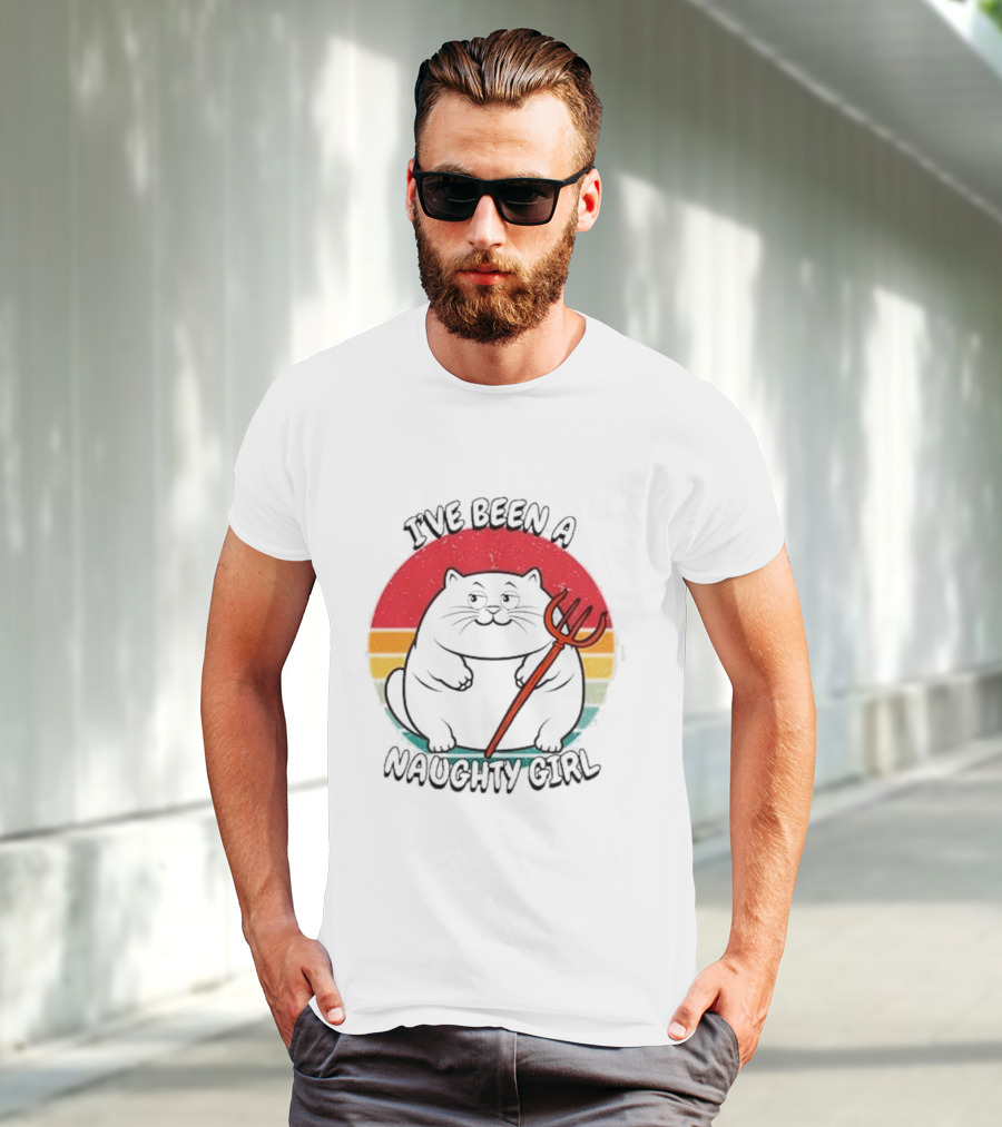 I’ve Been A Naughty Girl Cute Cat With Pitchfork T-Shirt