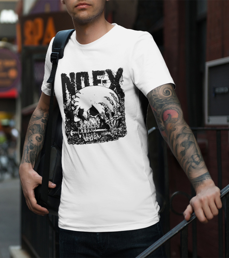 NOFX OG Skull With Skeleton Hand And Screwdriver T-Shirt