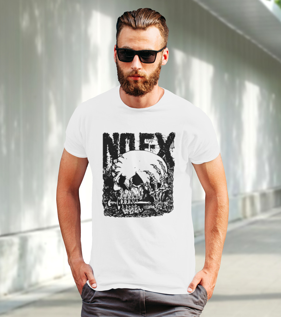 NOFX OG Skull With Skeleton Hand And Screwdriver T-Shirt