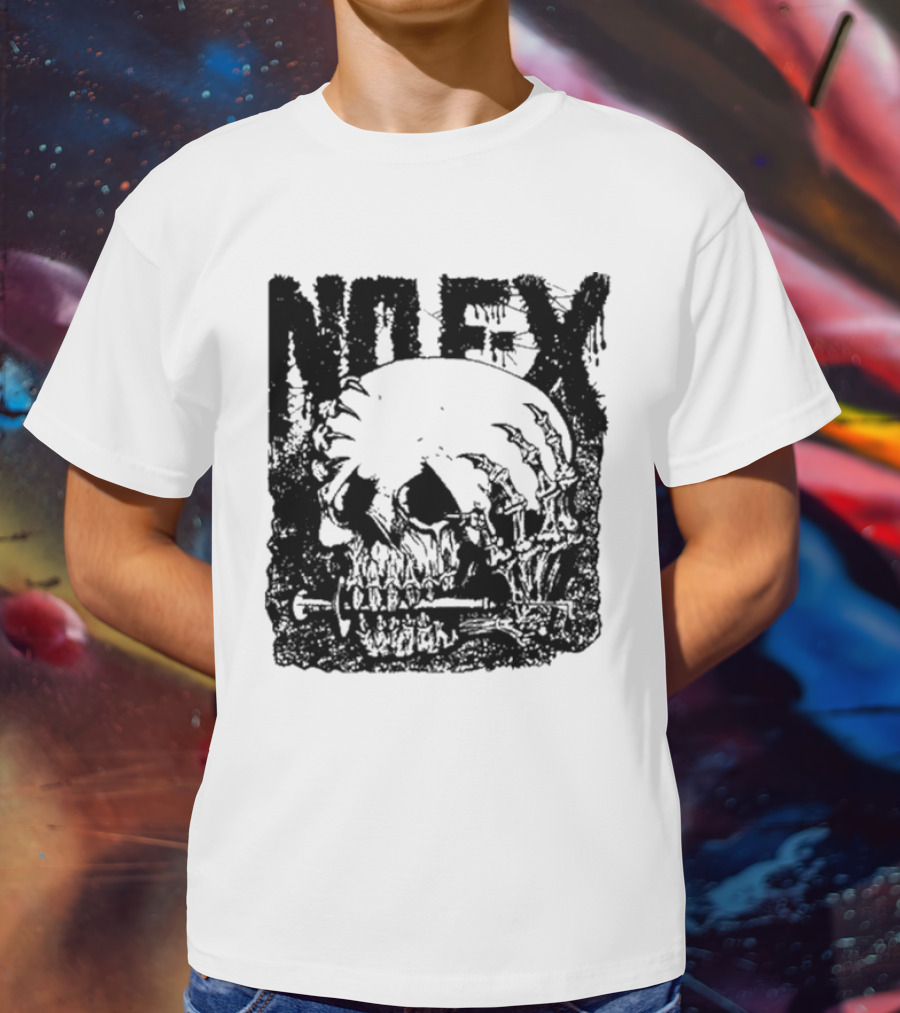 NOFX OG Skull With Skeleton Hand And Screwdriver T-Shirt