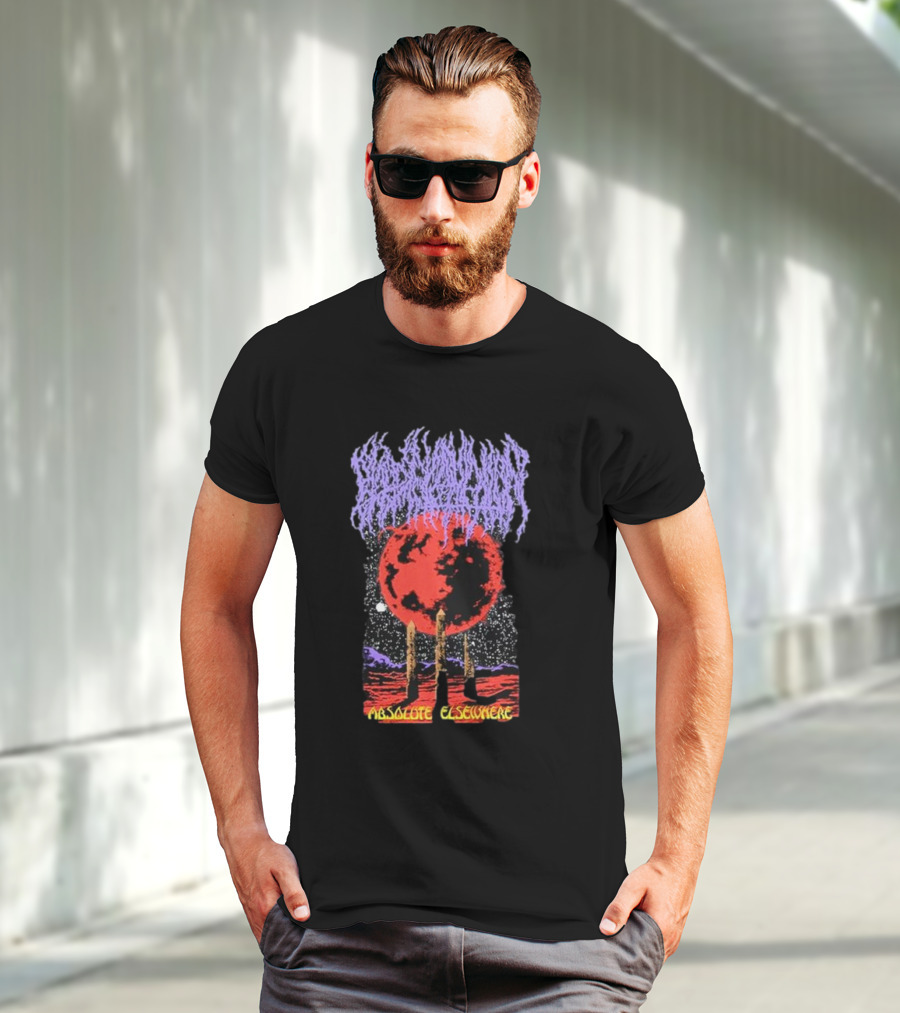 Blood Incantation Absolute Elsewhere All Life Is Temporary Moon And Cosmic Landscape T-Shirt