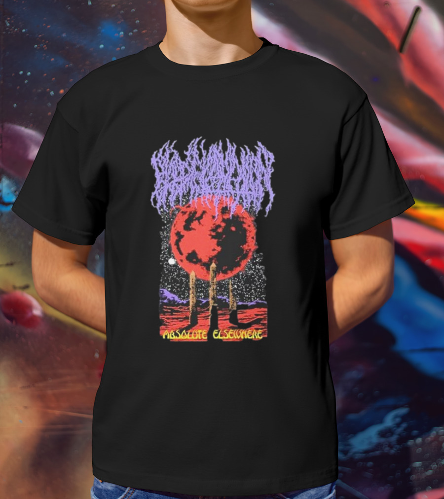 Blood Incantation Absolute Elsewhere All Life Is Temporary Moon And Cosmic Landscape T-Shirt