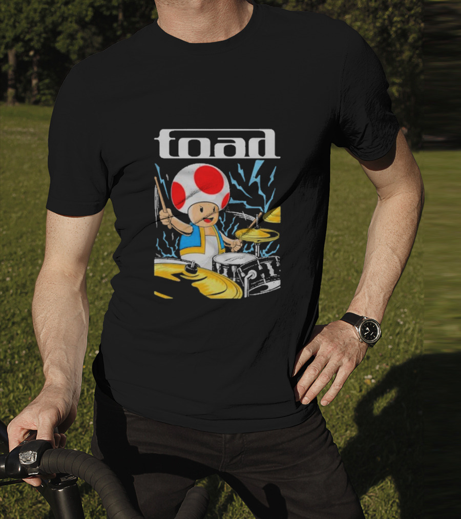 Toad Electric Drummer Mushroom Thunder T-Shirt