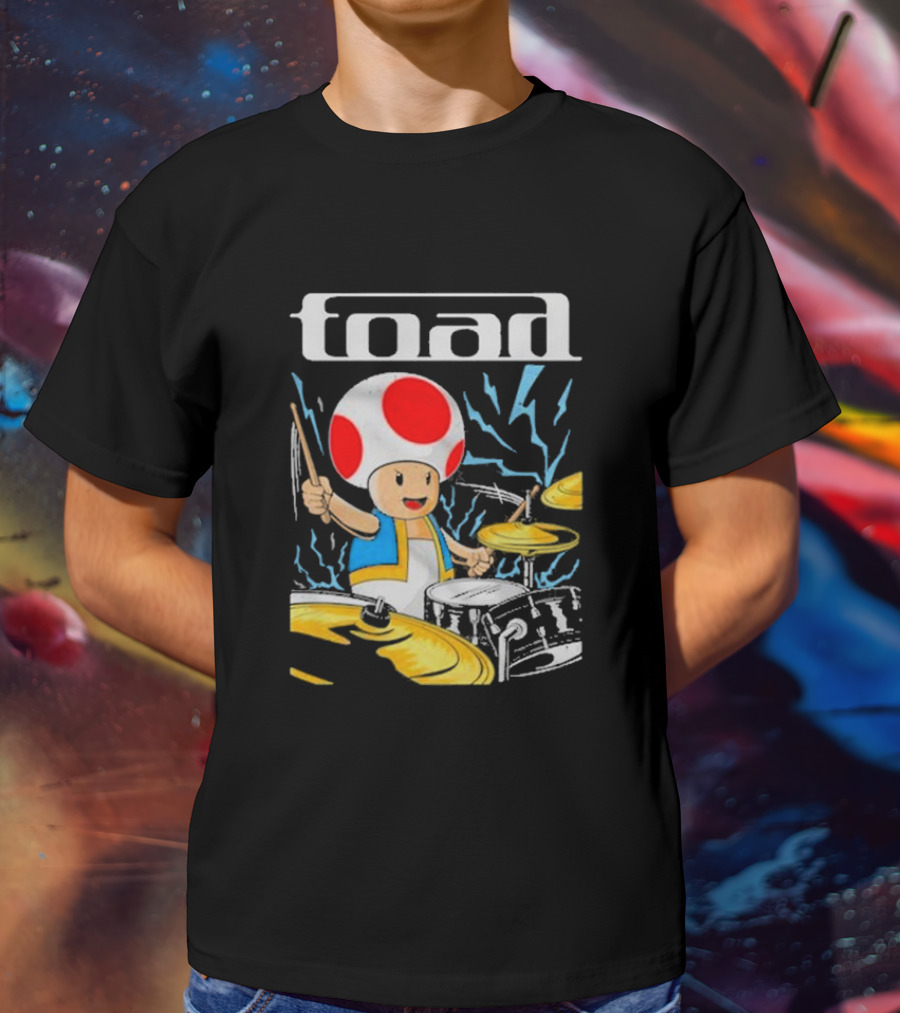 Toad Electric Drummer Mushroom Thunder T-Shirt