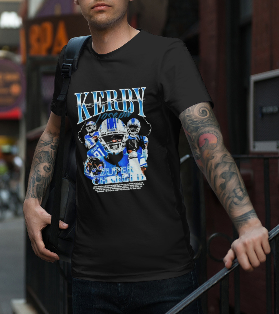 KERBY JOSEPH ZUPER CHARGED LIONS FOOTBALL BOOTLEG T-Shirt