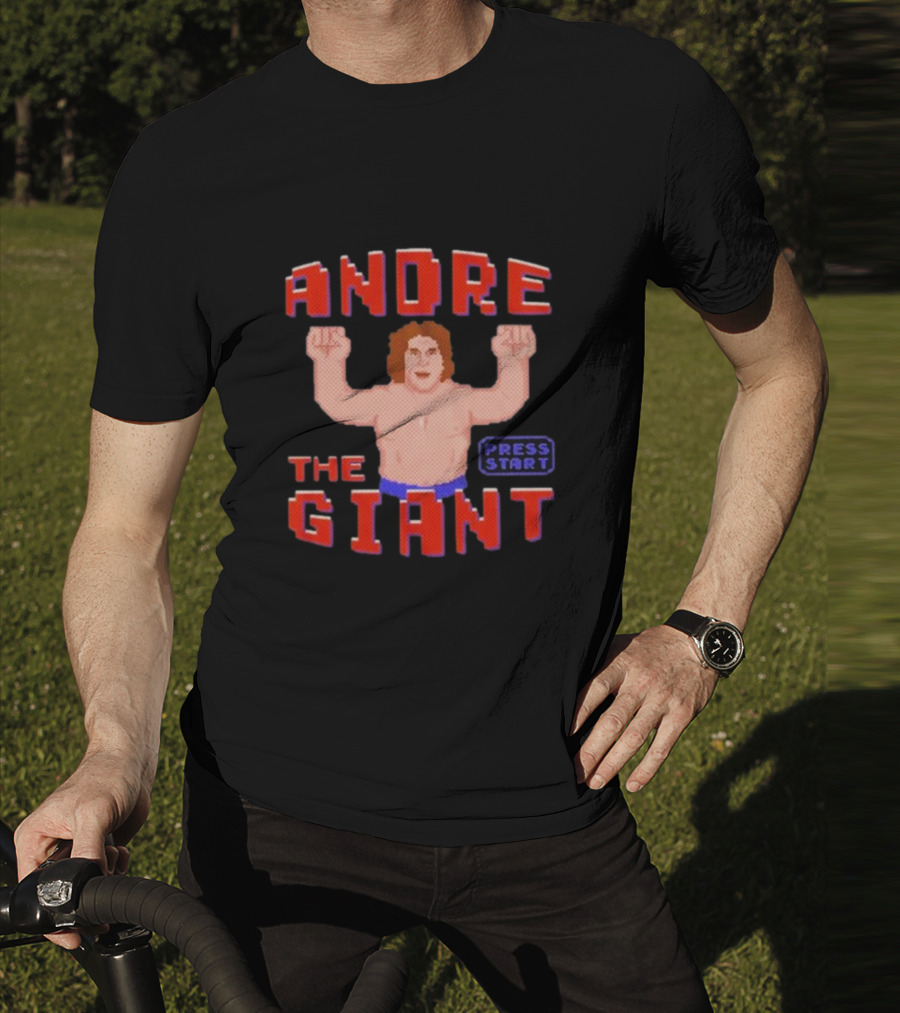 Andre The Giant Press Start Retro Gaming T-Shirt