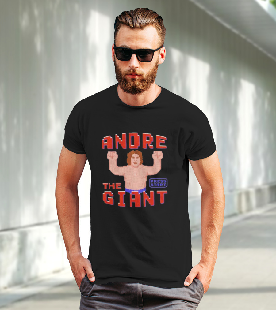 Andre The Giant Press Start Retro Gaming T-Shirt