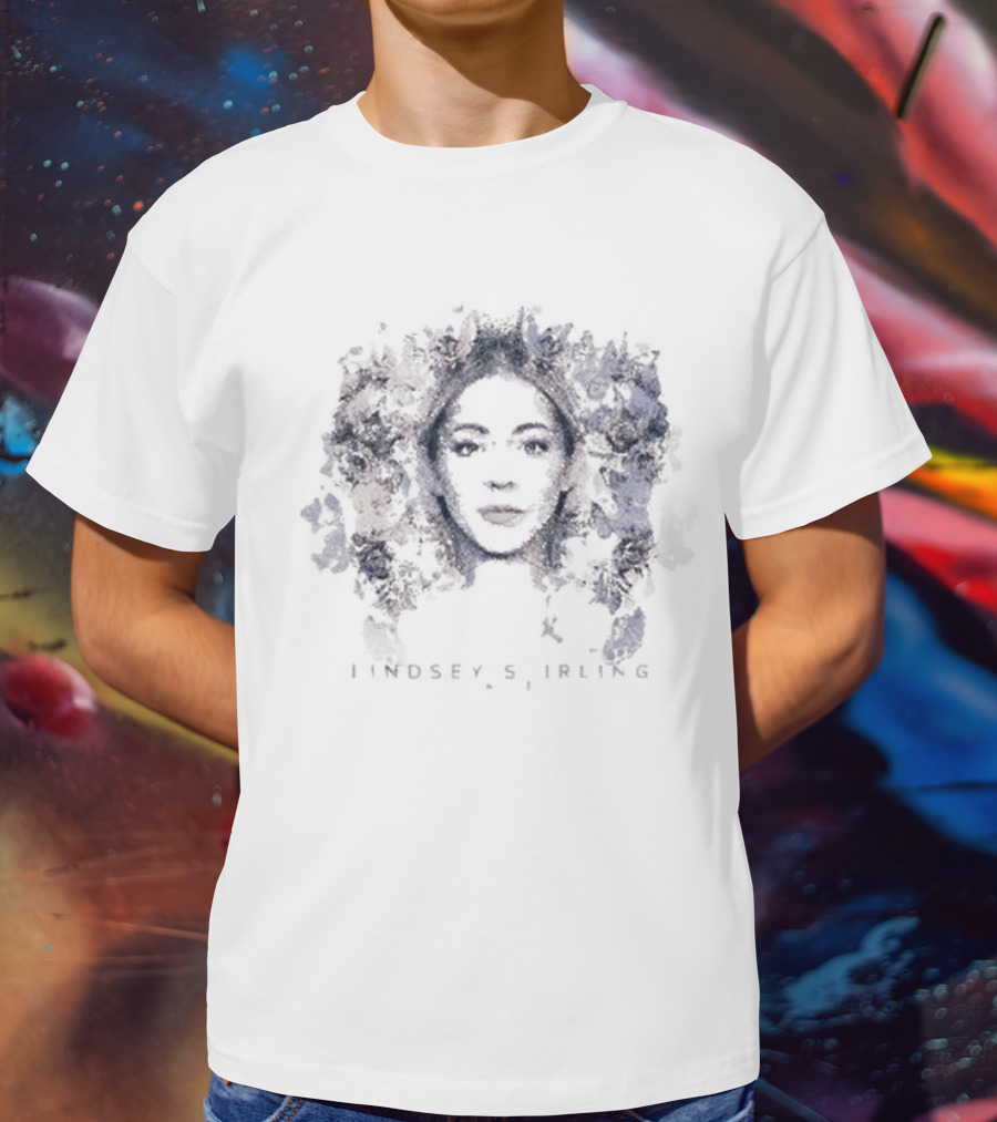 Lindsey Stirling Album Cover Watercolor Floral Face T-Shirt