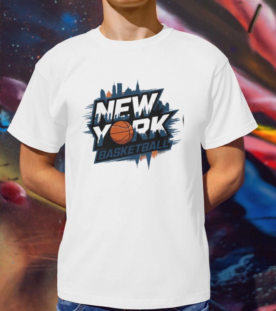 New York City Skyline Basketball T-Shirt