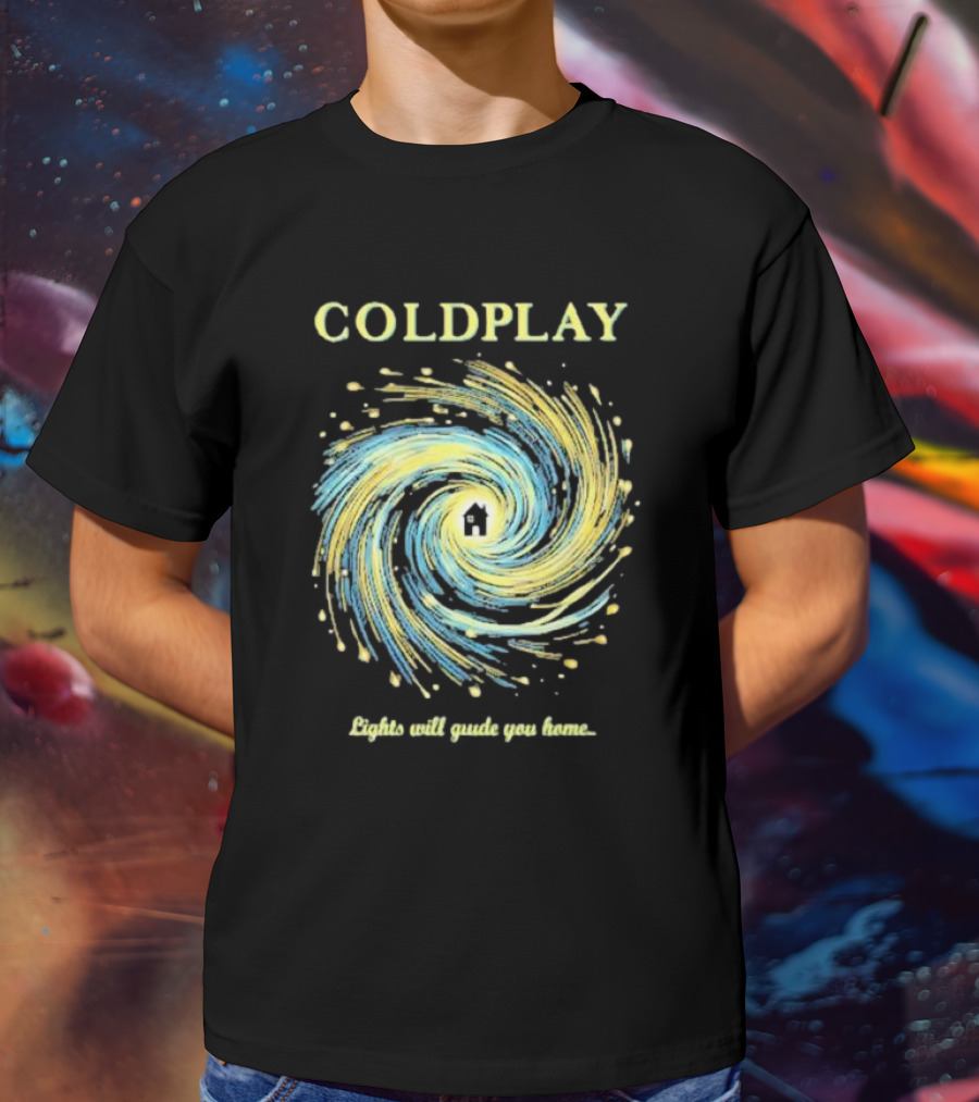 COLDPLAY Lights Will Guide You Home Swirling Universe T-Shirt