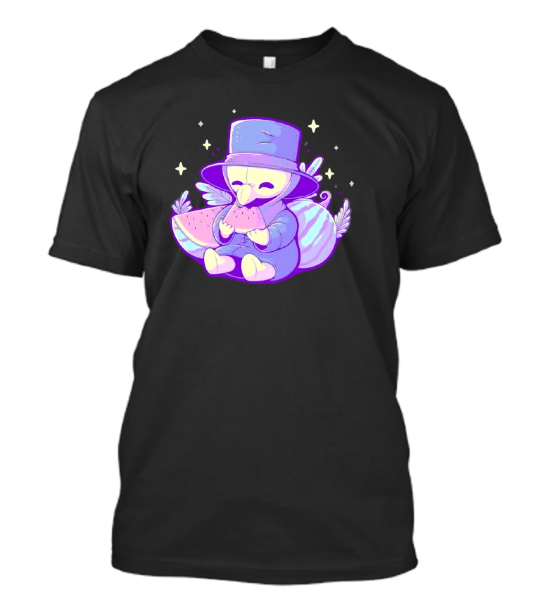 Plague Doctor Eating Watermelon Cute Kawaii T-Shirt