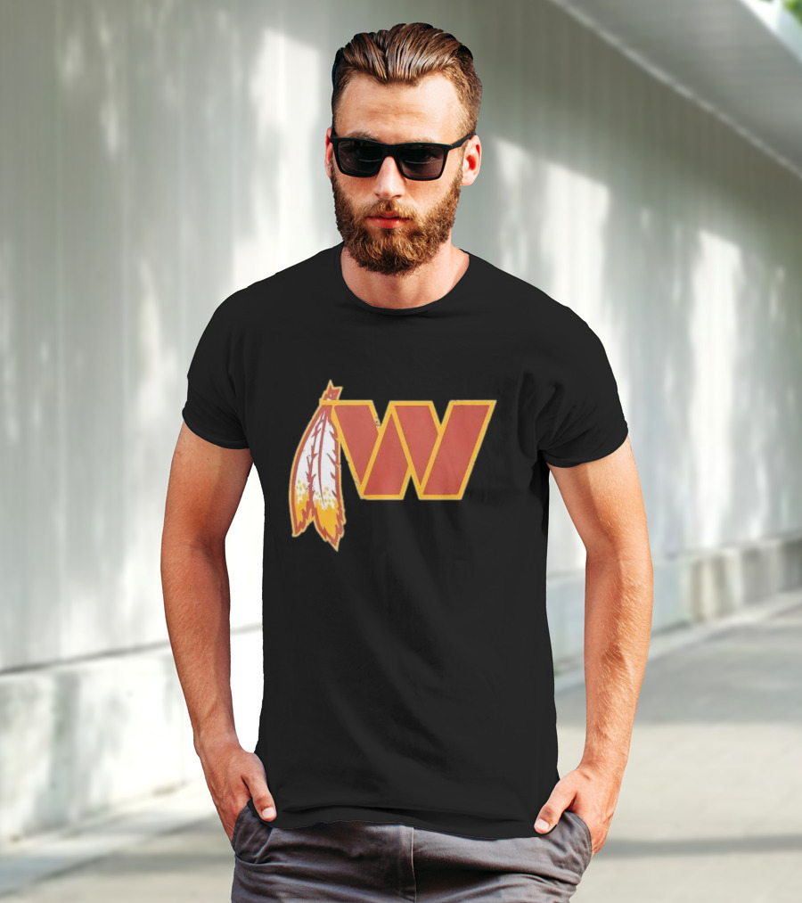 Dan W Quinn Washington Football Logo Icon W Feather T-Shirt