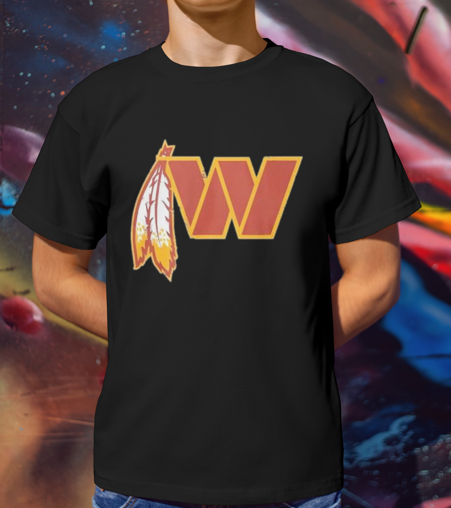 Dan W Quinn Washington Football Logo Icon W Feather T-Shirt