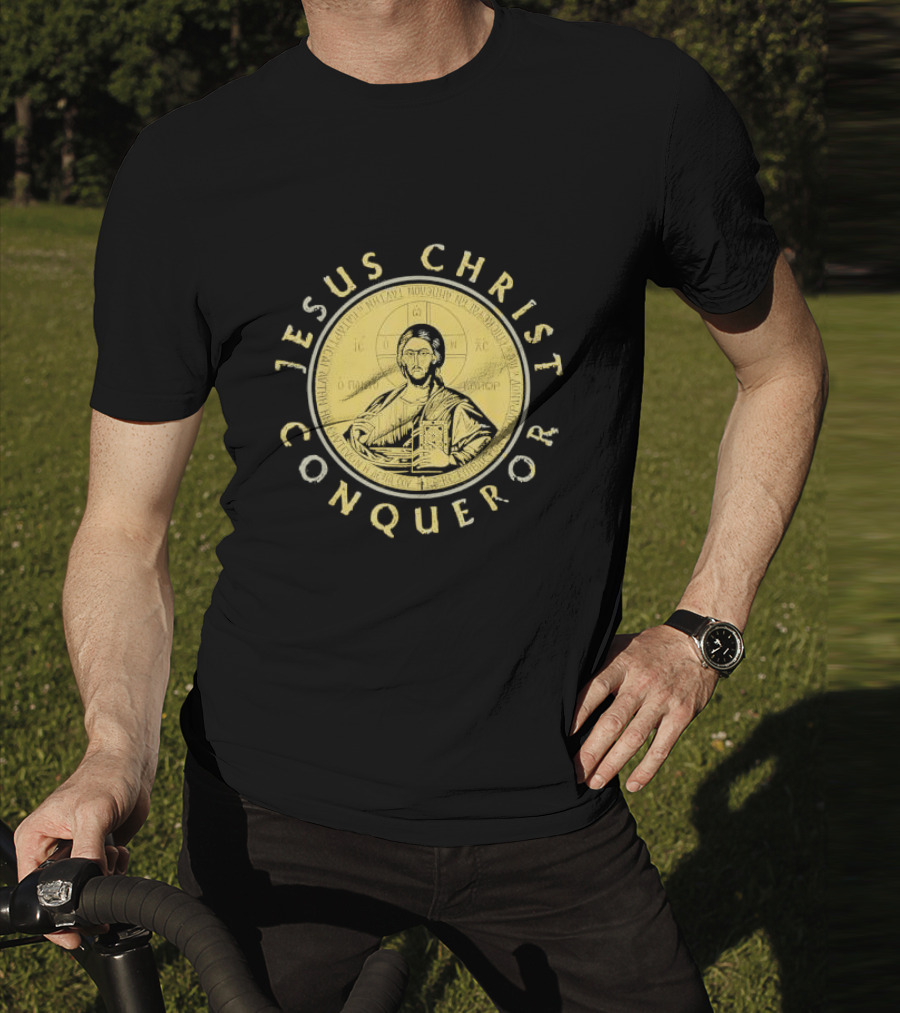 Jesus Christ Conqueror Orthodox Christian Iconography T-Shirt