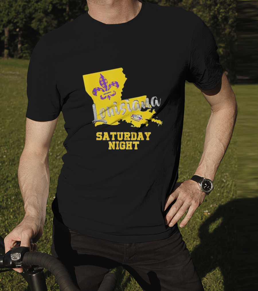 Louisiana Saturday Night LSU Tigers Fleur De Lis T-Shirt