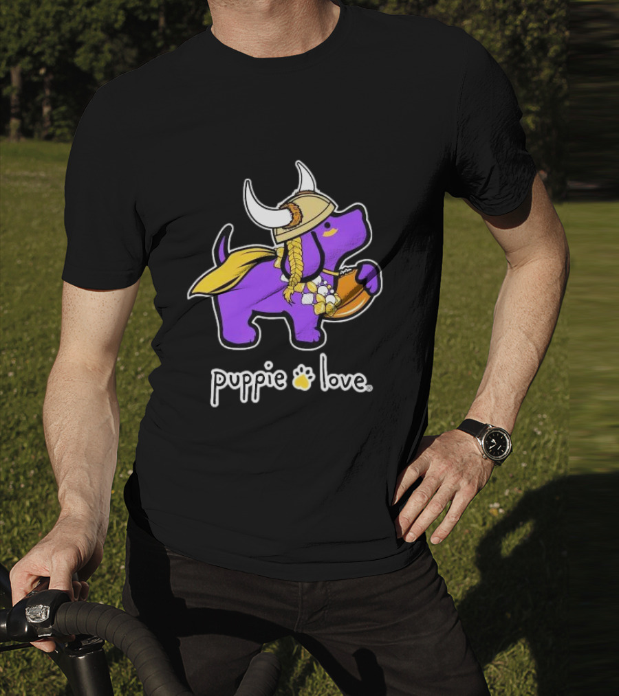Puppie Love Purple And Gold Viking Pup Minnesota Vikings T-Shirt