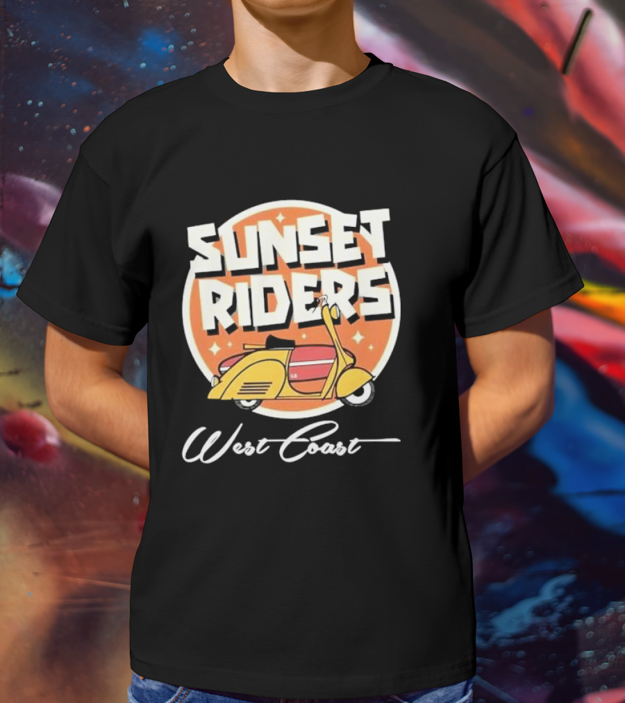 Sunset Riders West Coast Retro Scooter T-Shirt