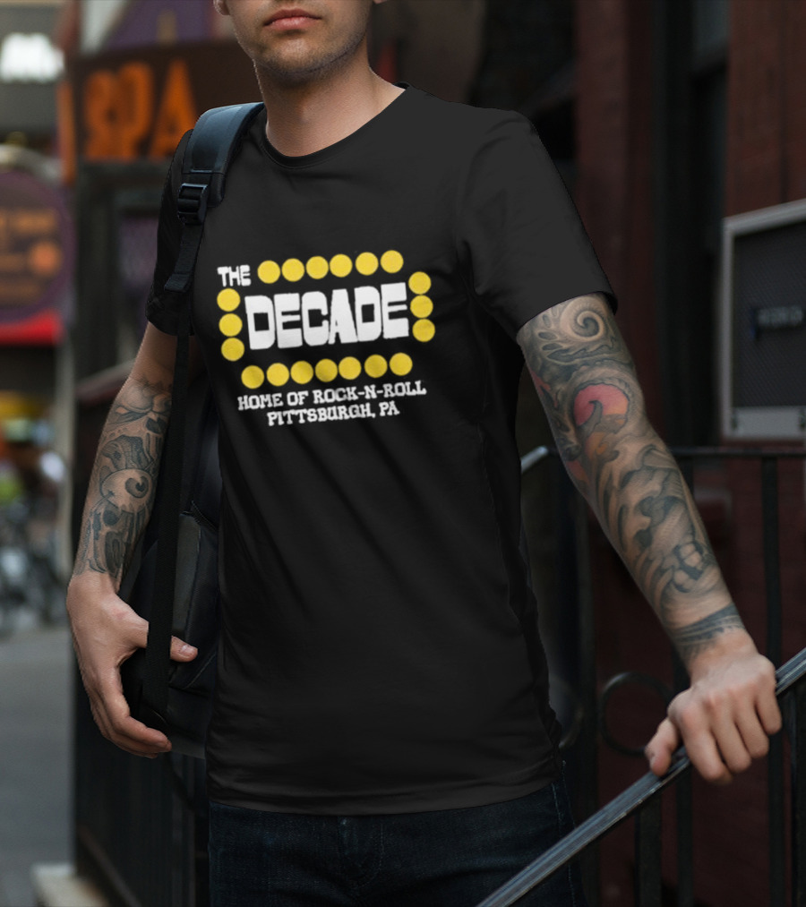The Decade Home Of Rock-N-Roll Pittsburgh PA Yellow Dot Frame T-Shirt