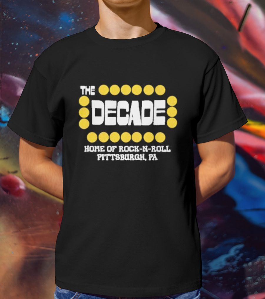 The Decade Home Of Rock-N-Roll Pittsburgh PA Yellow Dot Frame T-Shirt