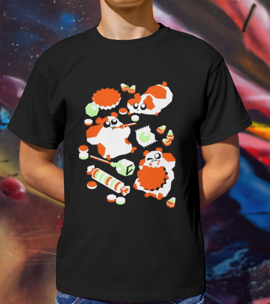 Trick Or Squeak Hamsters With Candy Madness Andy Kluthe T-Shirt