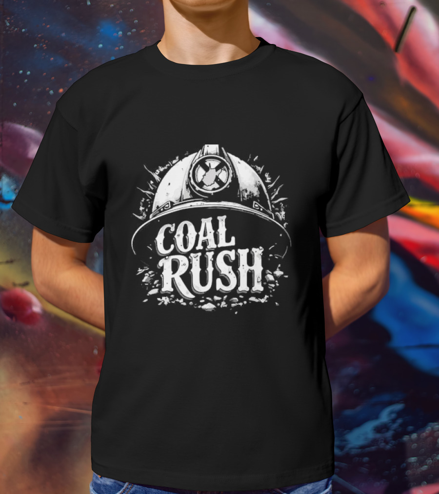 West Virginia Coal Rush Miner Helmet T-Shirt