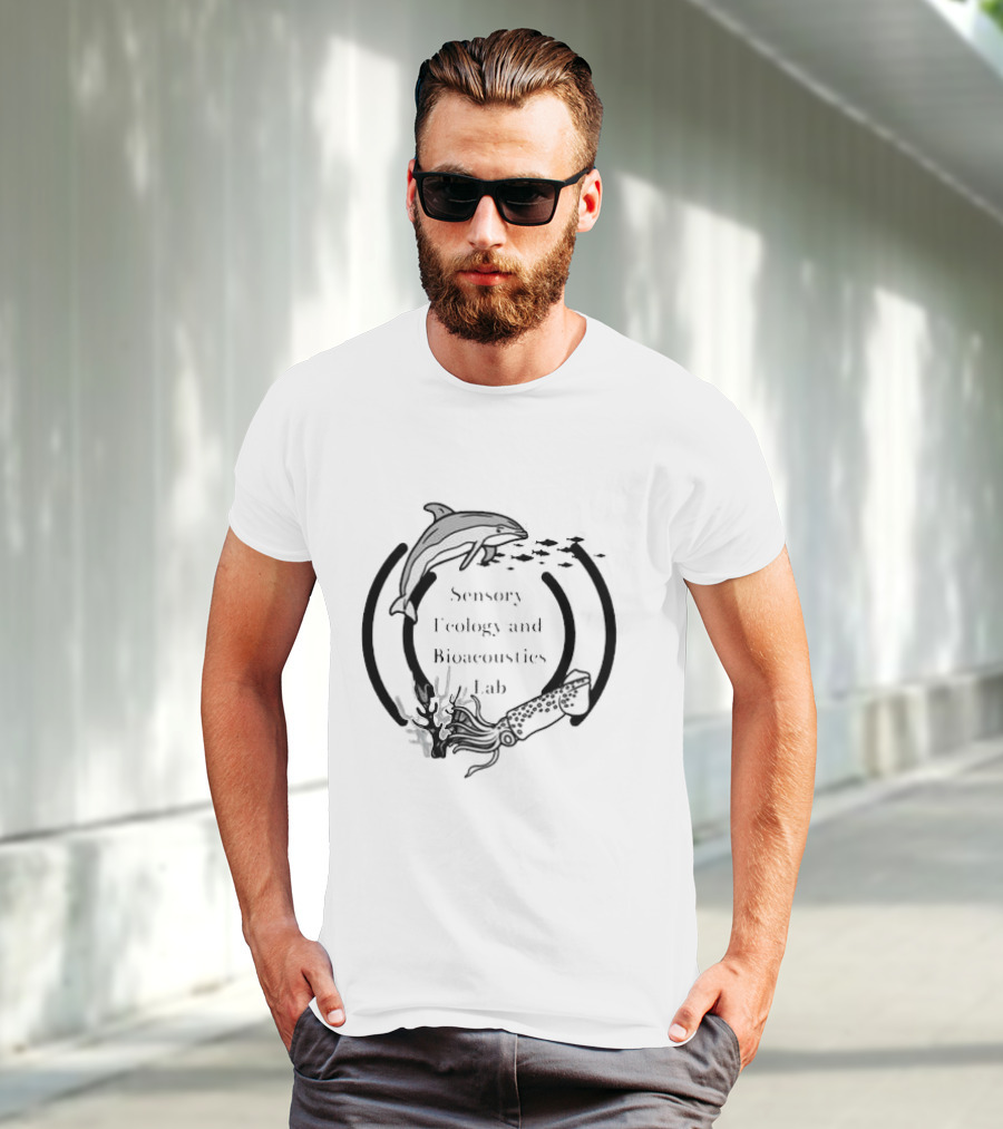Sensory Ecology And Bioacoustics Lab Research Team Dolphin Squid And Fish Marine Life Study T-Shirt