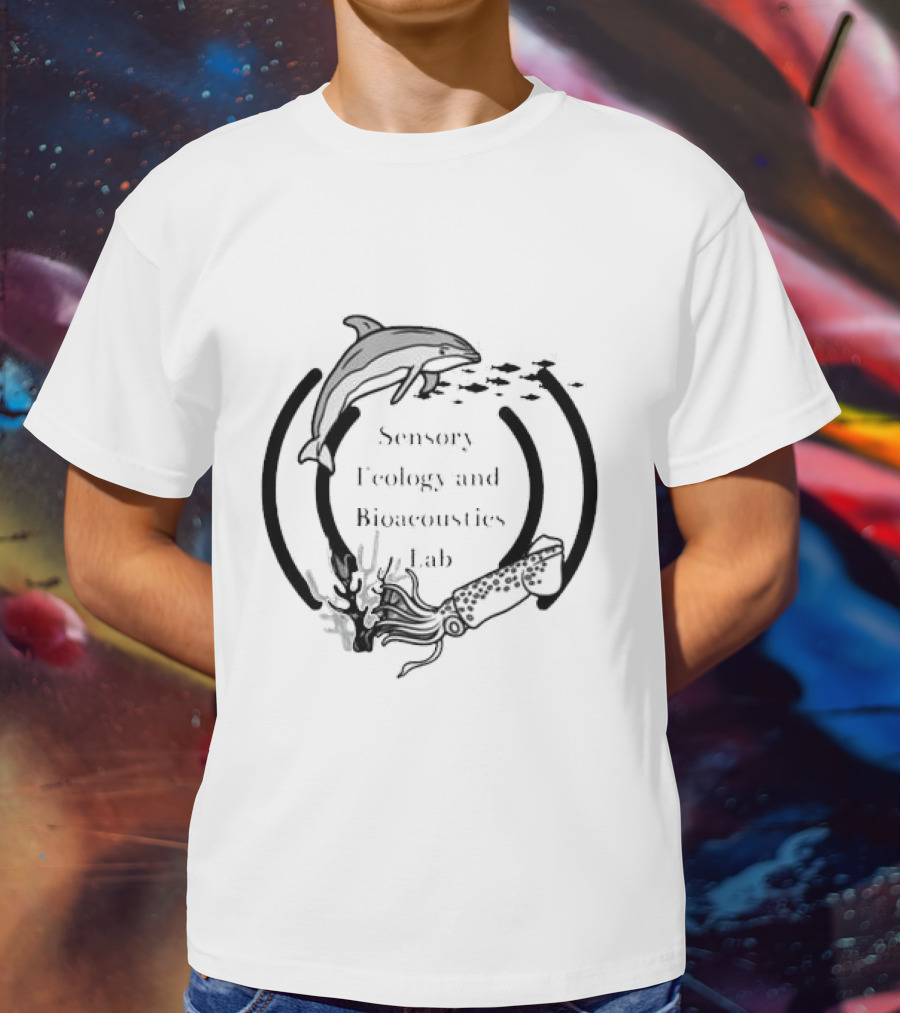 Sensory Ecology And Bioacoustics Lab Research Team Dolphin Squid And Fish Marine Life Study T-Shirt