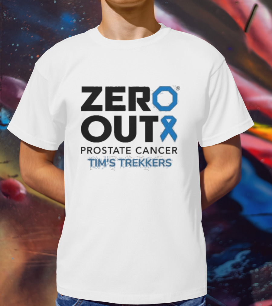 Zero Out Prostate Cancer Tim's Trekkers Awareness Blue T-Shirt