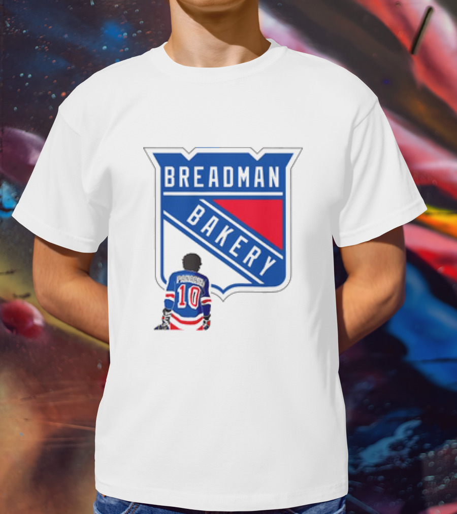 Breadman Bakery Artemi Panarin 10 True Blue New York Rangers Fan T-Shirt