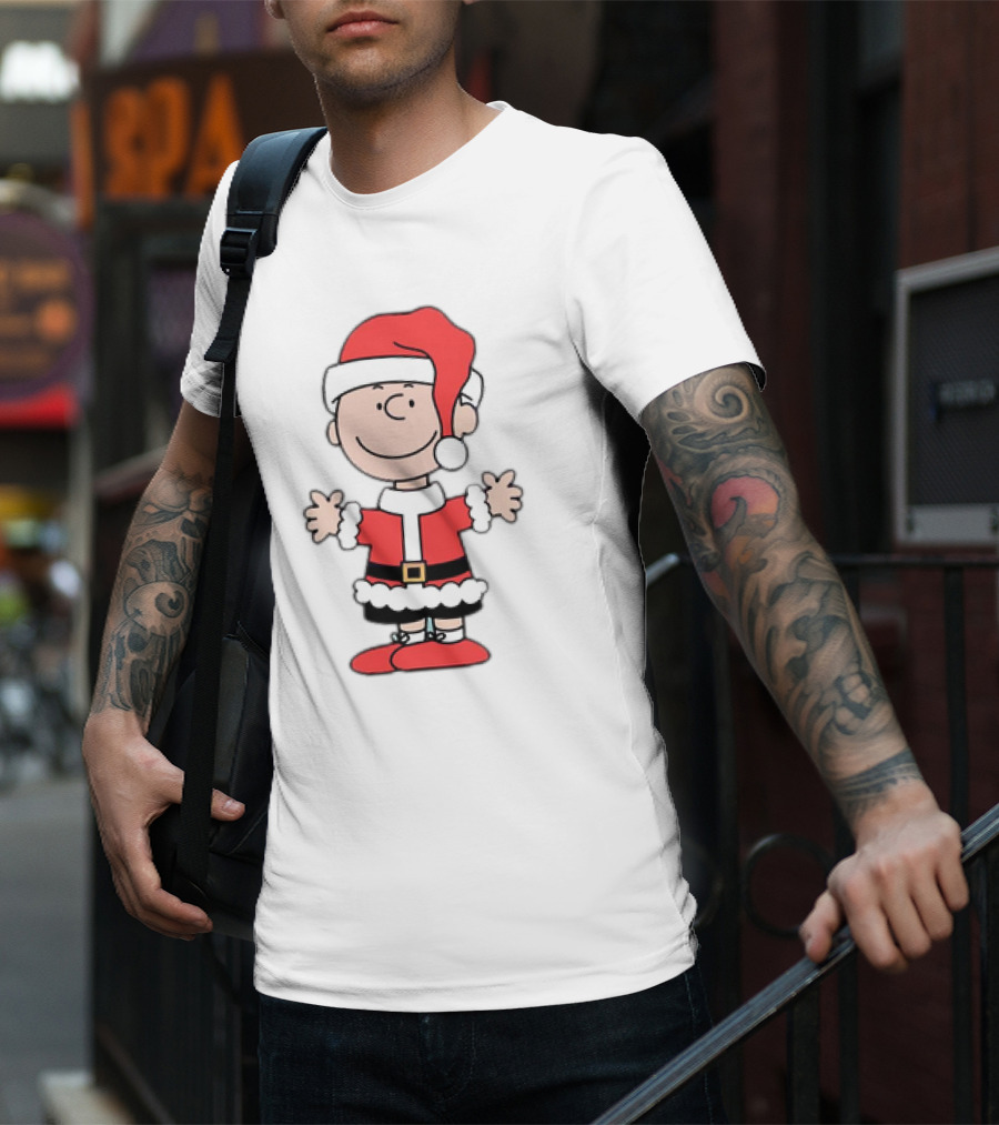 Charlie Brown Peanuts Christmas Santa Hat Holiday T-Shirt