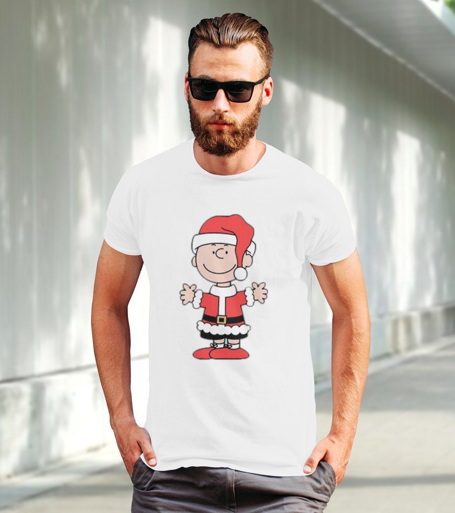 Charlie Brown Peanuts Christmas Santa Hat Holiday T-Shirt