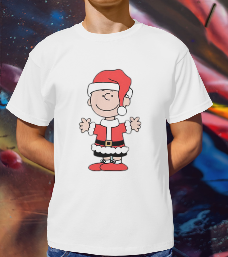 Charlie Brown Peanuts Christmas Santa Hat Holiday T-Shirt