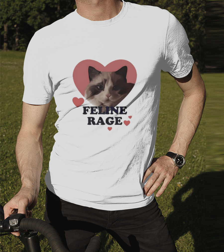 Feline Rage Heart Love Cat T-Shirt