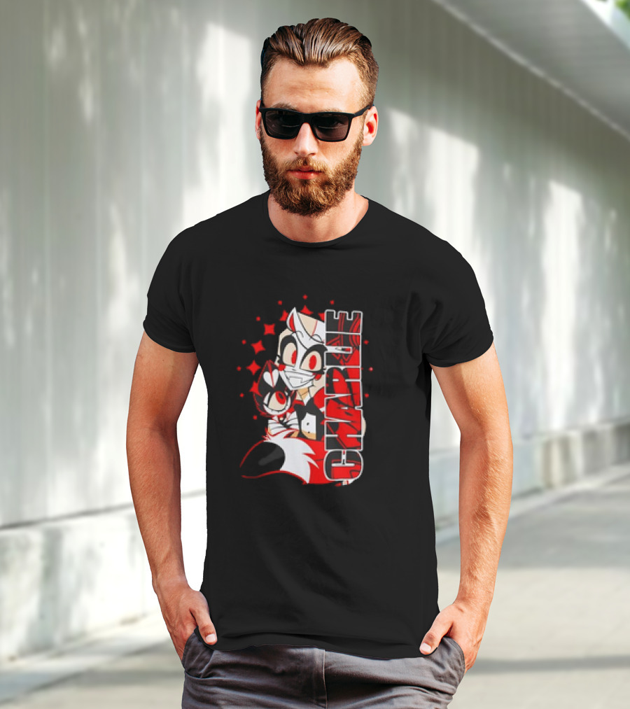 Hazbin Hotel Charlie Cartoon Character Red And Black T-Shirt