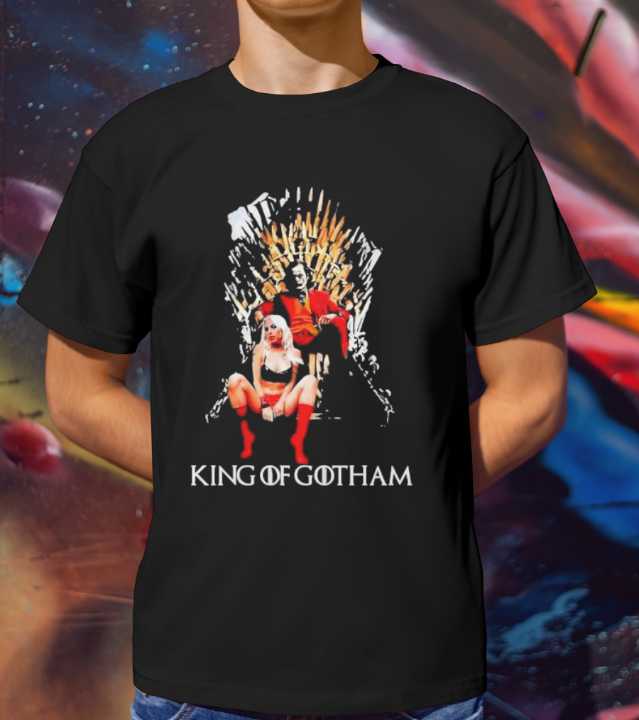 Joker And Harley Quinn King Of Gotham Throne T-Shirt