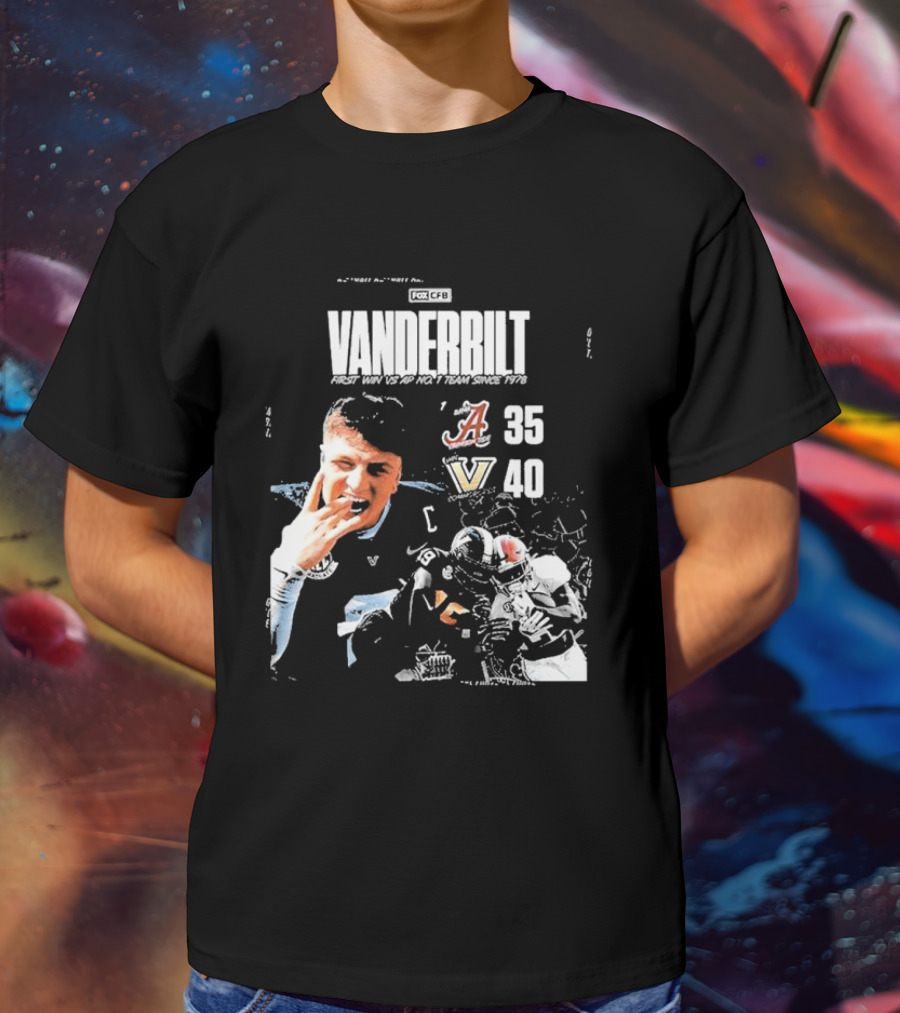Vanderbilt Commodores First Win 40 35 Against Alabama Crimson Tide NCAA T-Shirt